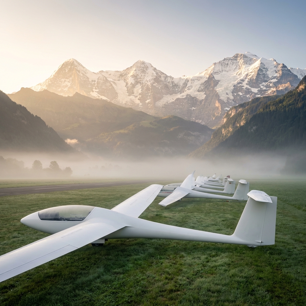 Gliders on runway
